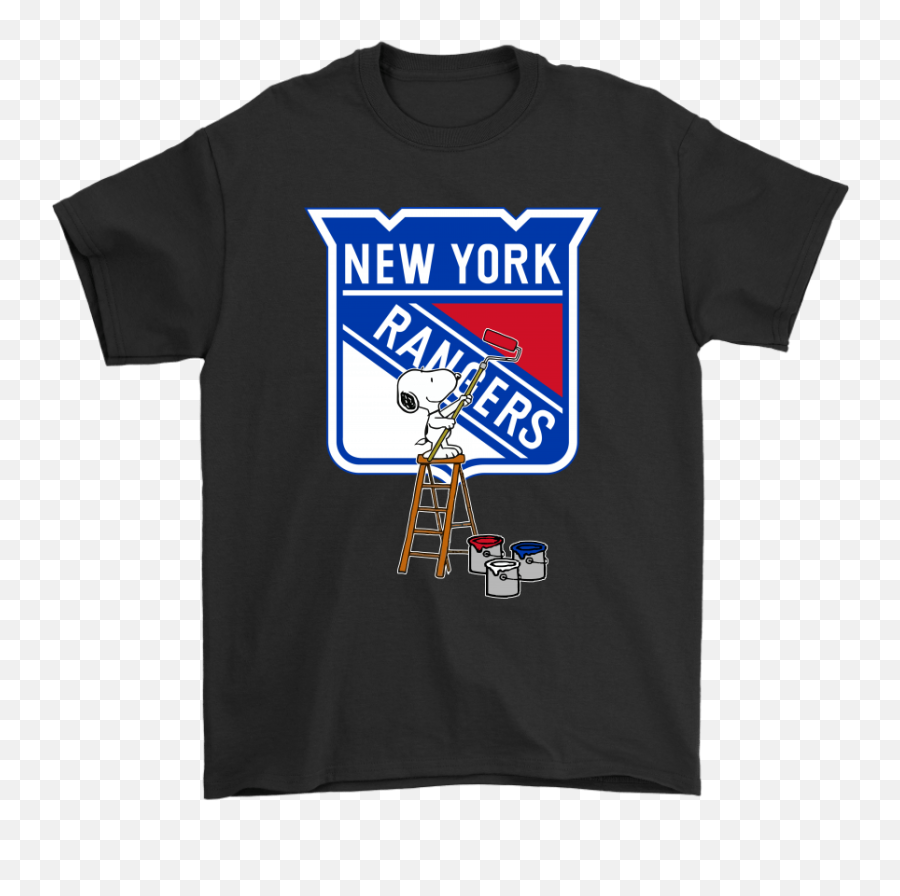 Snoopy Paints The New York Rangers Logo Nhl Ice Hockey - Detroit Red Wings Vs New York Rangers Png,New York Rangers Logo Png