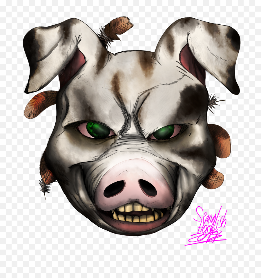Transparent Pig Head Png - Scary Pig Face Transparent,Scary Face Png