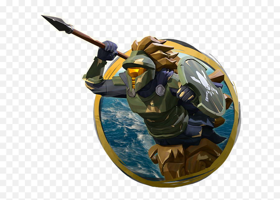 Thatu0027s No Spartan A Pirate Ship With Halo And Sea - Action Figure Png,Sea Of Thieves Png