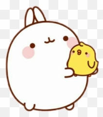 Molang Kawaii Rabbit Peach Mochi - Cartoon Png,Molang Png