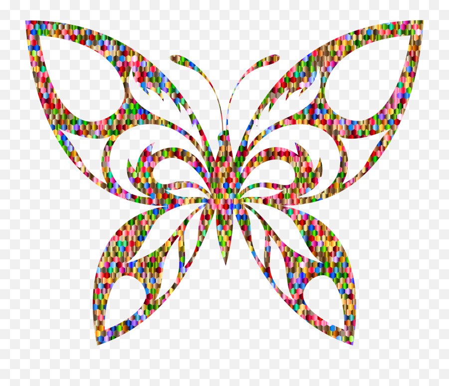 Vibrant Colors Png Transparent Image - Black And White Butterfly Motifs,Psychedelic Png