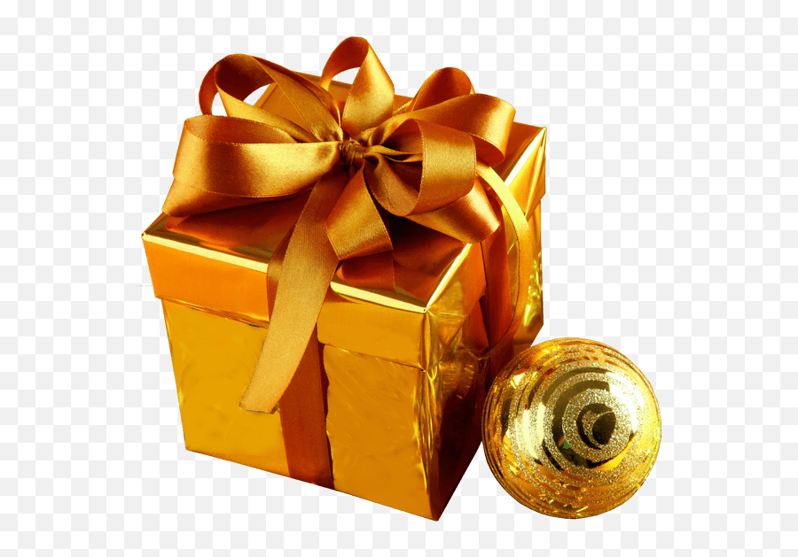 Gold Christmas Gift Transparent Image Free Png Images - Christmas Present Transparent Background,Gold Bow Transparent Background