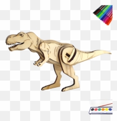 T - Rex dinosaur DIY 3D Wooden Puzzle Touchwoodesign Animal Figure png