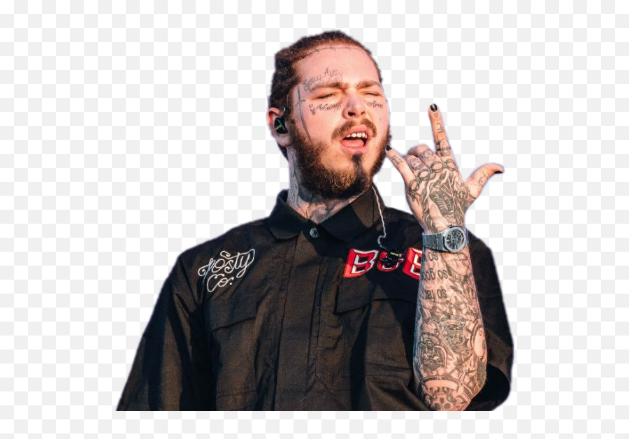 Sticker - Singer With Tattoos On Face Png,Post Malone Png