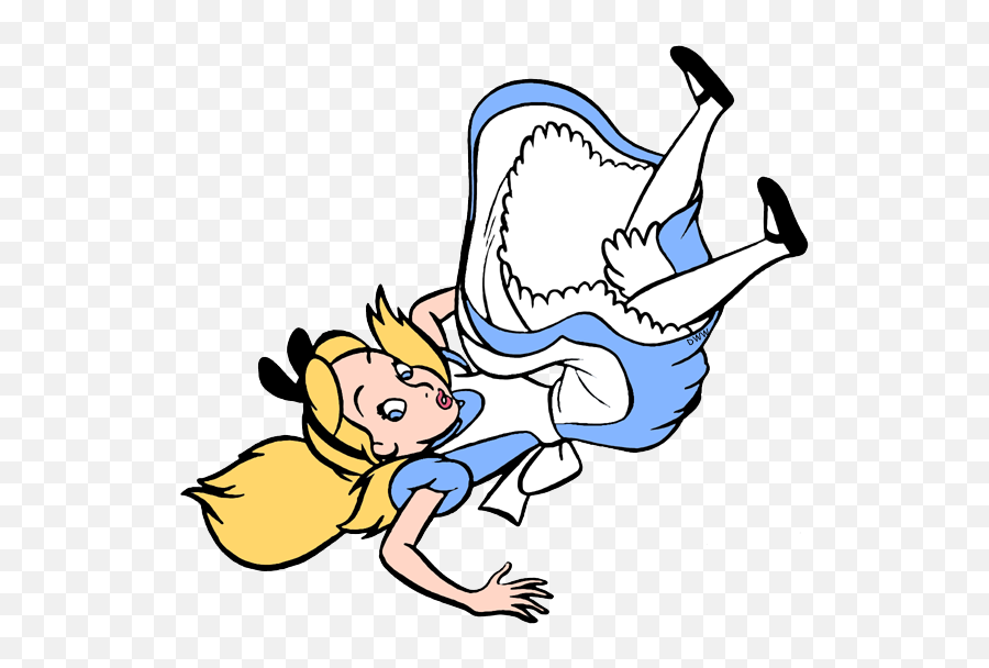 Alice And Dinah Clip Art Disney Galore - Alice In Wonderland Falling Clipart Png,Fall Clipart Png
