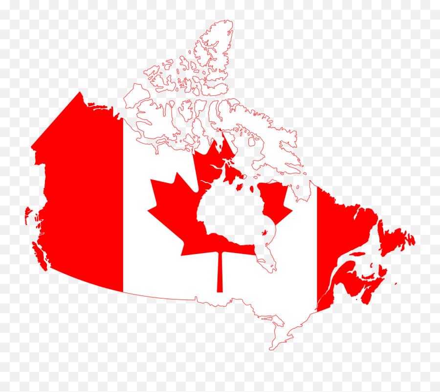 Canada Flag Map - Canada Flag Map Png,Canada Flag Transparent