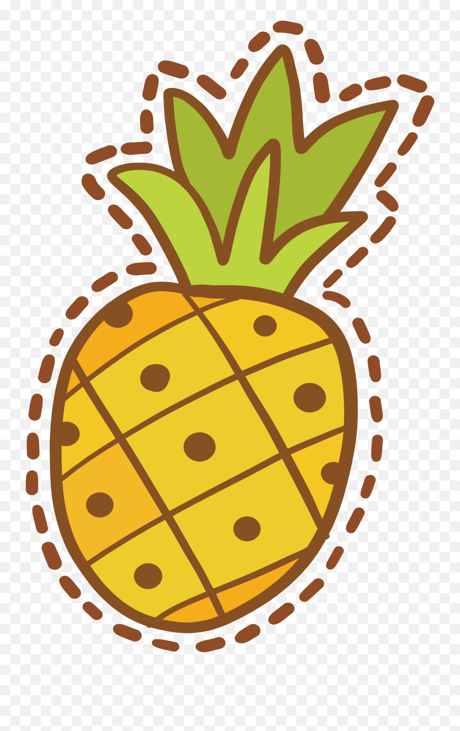 Pineapple Sticker Design - Cartoon Dry Pineapple Png,Piña Png