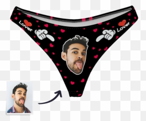 Womenu0027s Custom Face Thong Panty - Lover Custom Underwear With Face Png,Panties Png