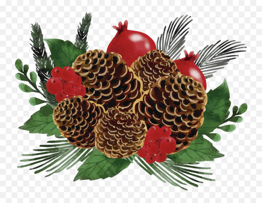 Christmas Pine Cone Wreath Wall Sticker - Sticker Png,Pine Cone Png