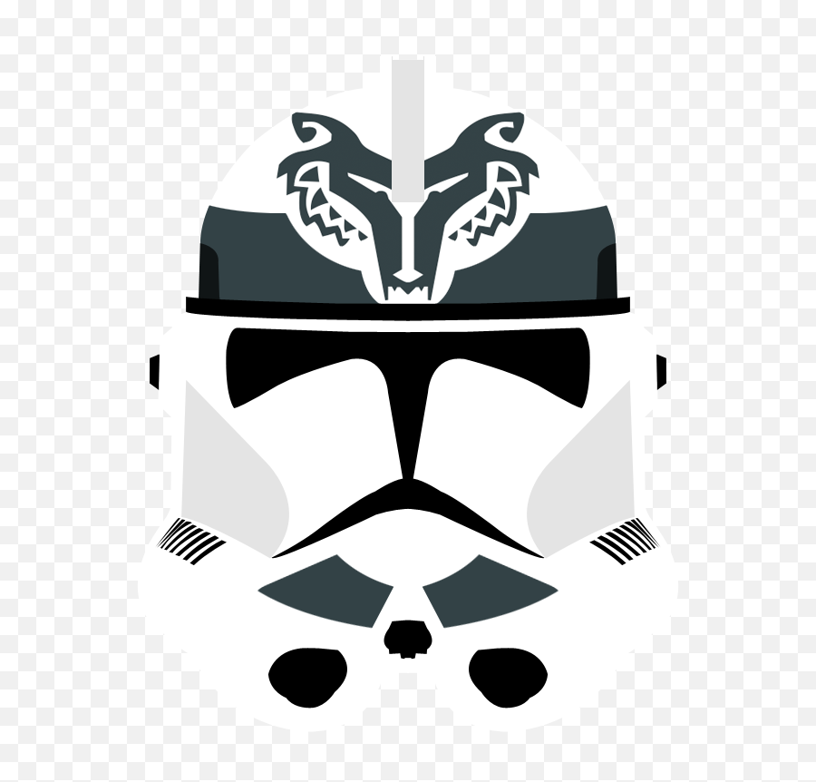 Download Wolfpack Phase Ii Clone Helmet By Pd Black Dragon - Star Wars Wolf Pack Png,Clone Wars Logo