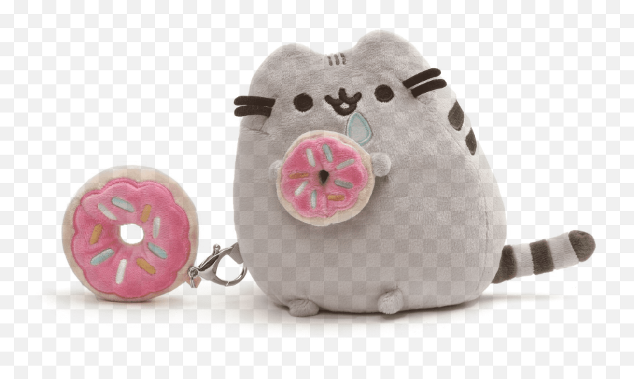 Pusheen The Cat Plush U0026 Keychain With Donut Giftset - Pusheen Plush And Keyring Png,Pusheen Cat Png