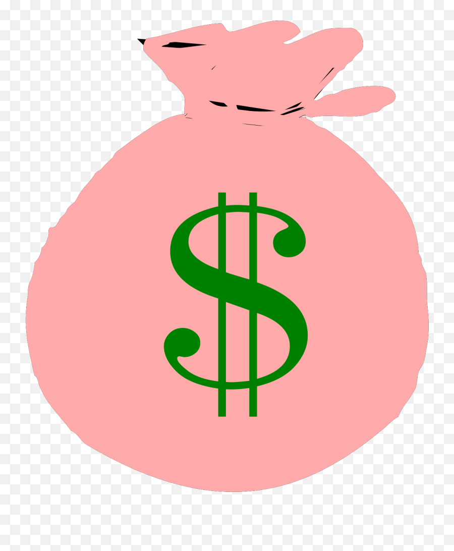 Pink Money Bag Clip Art - Vector Clip Art Pink Money Clipart Png,Cash Sign Png