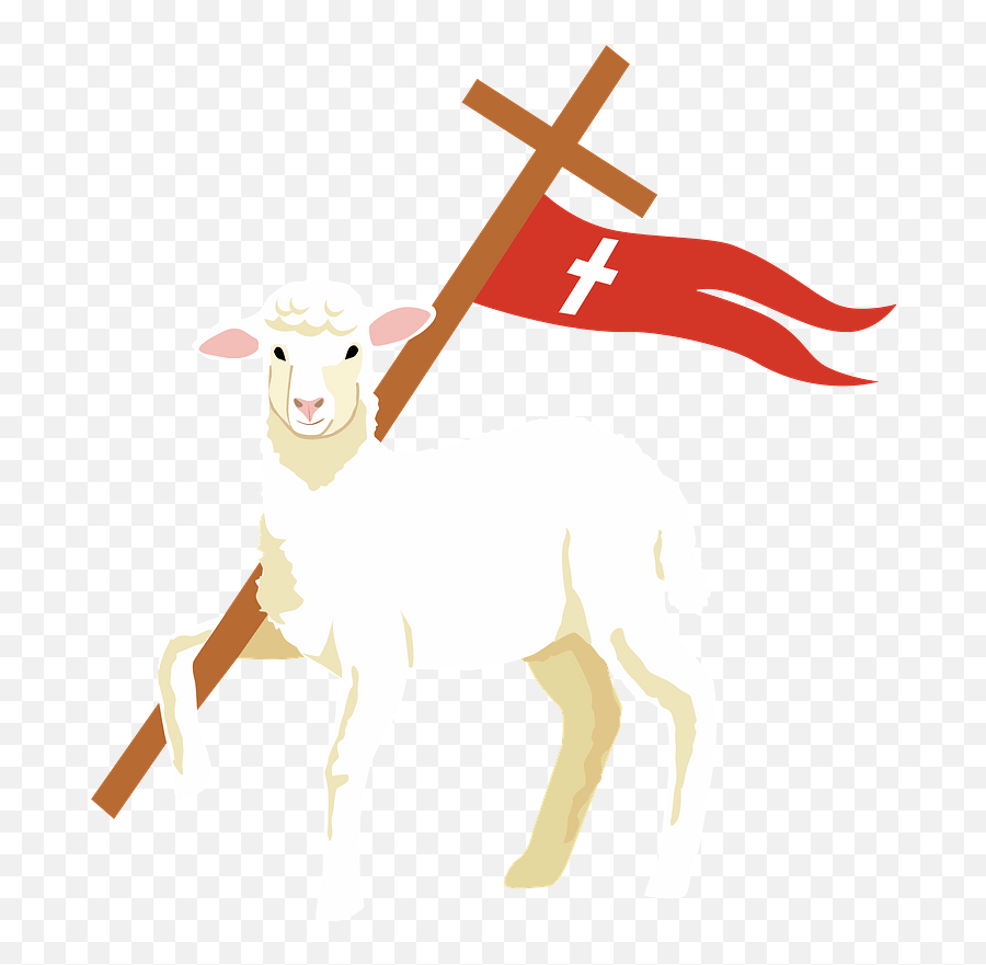 Easter Lamb And Jesusu0027s Cross Clipart Free Download - Animal Figure Png,Transparent Cross Clipart
