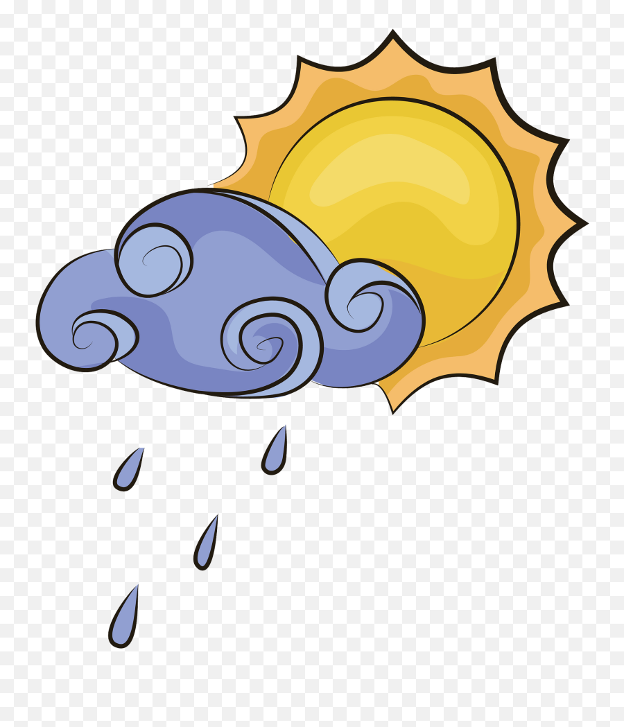Sun And Rainy Cloud Clipart Free Download Transparent Png - Clip Art,Cloud Clipart Transparent