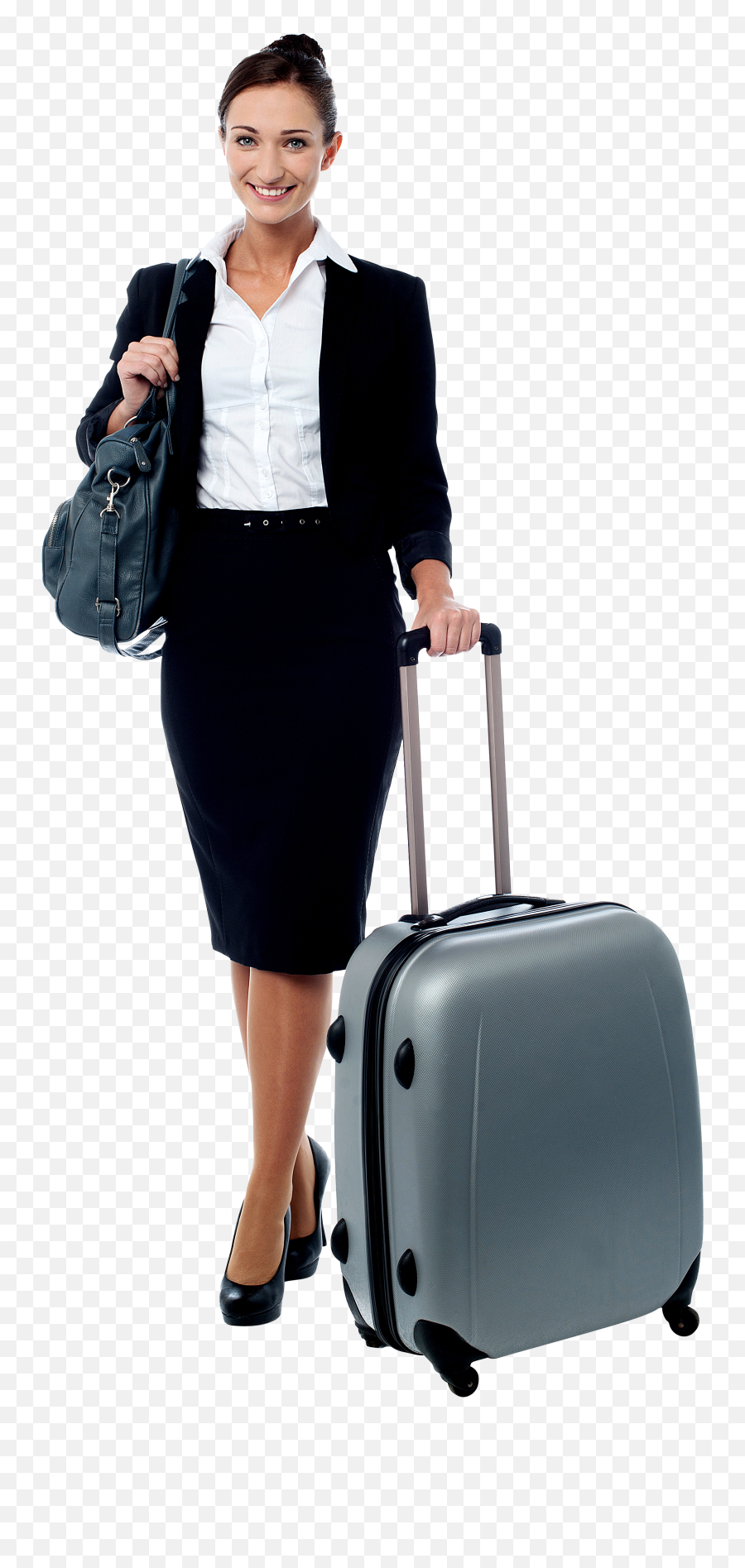 Women In Suit Png Image - People With Suitcase Png Full Woman With Suitcase Png,Suitcase Png