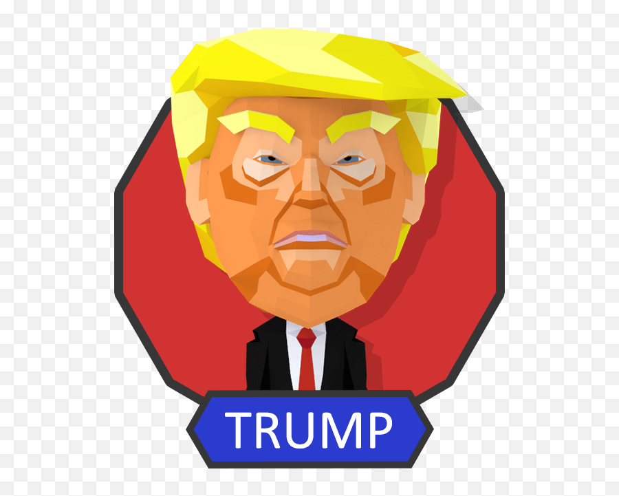 Donald Trump Portriat Icon Sticker - Trump Biden Icon Transparent Background Png,Low Poly Logo