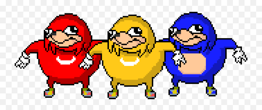 Ugandan Knuckles Red Blue And Yellow Pixel Art Maker - Ugandan Knuckles Pixel Art Grid Png,Knuckles Png
