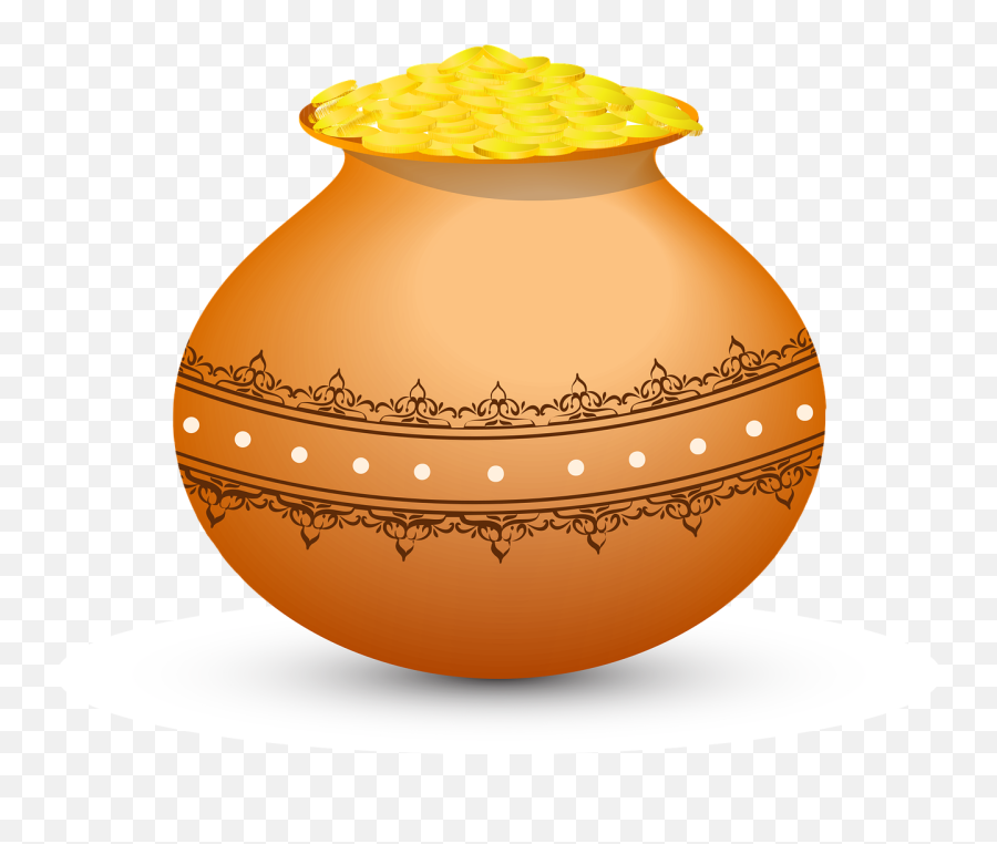 Golden Pot Magical Coin - Free Vector Graphic On Pixabay Gold Coin Pot Vector Png,Pot Of Gold Transparent