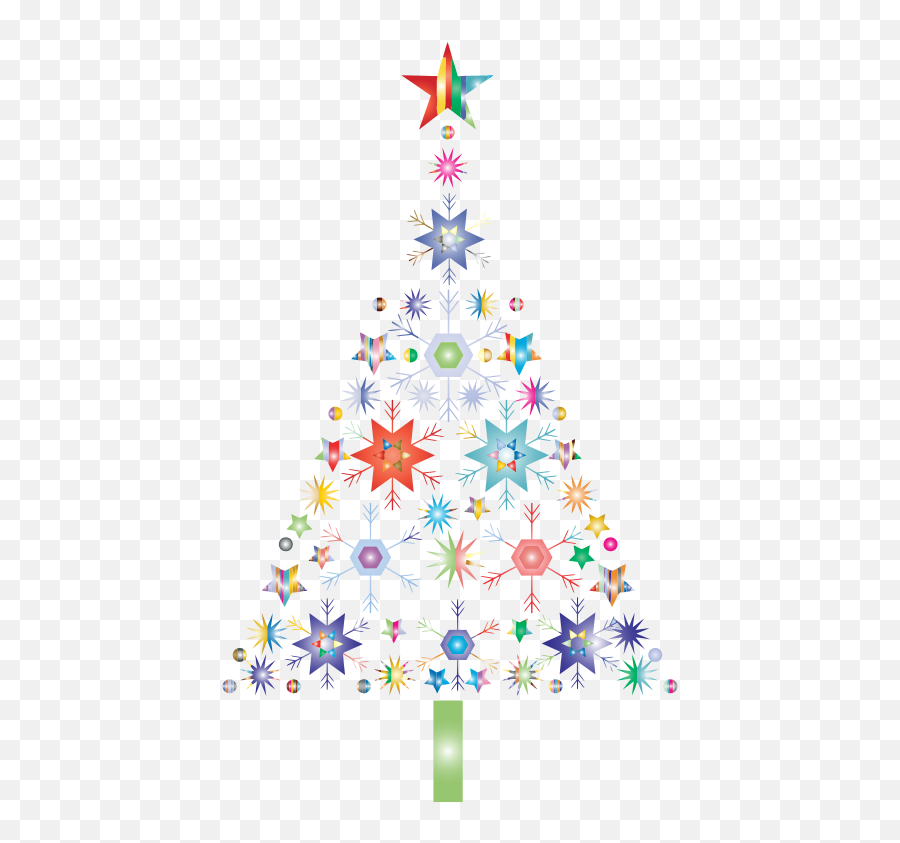 Png Abstract Snowflake Christmas Tree - Abstract Christmas Tree Png,Christmas Snowflakes Png