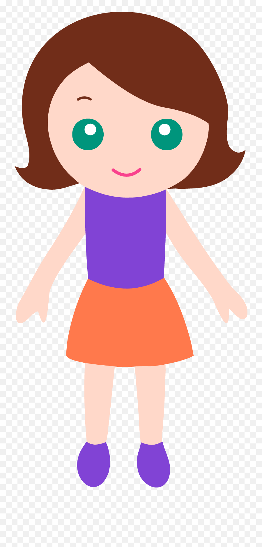 Girl Clipart Transparent - Girl With Brown Hair And Blue Eyes Clipart Png,Girl Clipart Transparent Background