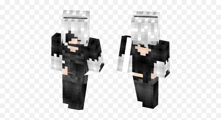 Download Nier Automata 2b Minecraft Skin For Free - Rick Grimes Minecraft Skin Png,Nier Automata Logo Png
