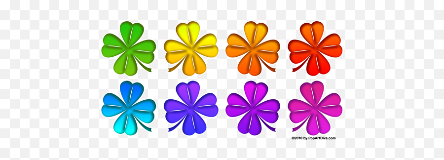 Pop Art Diva Land - Rainbow Four Leaf Clover Full Size Png Rainbow Four Leaf Clover,Clover Png