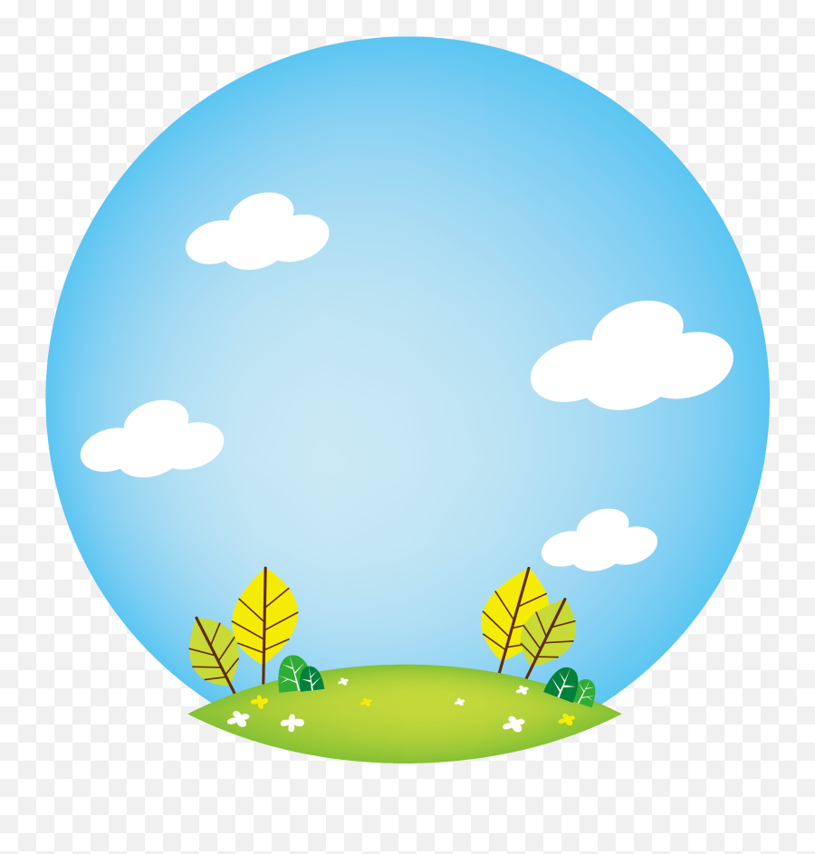 Download Hd Blue Sky Grass Vector - Circle Png,Sky Vector Png