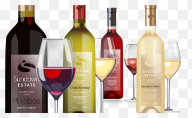 Download Wine Bottles And Glasses 2 - png