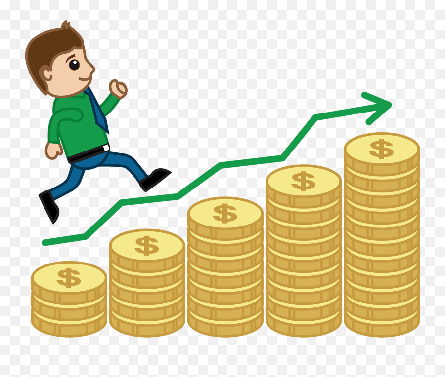Earning Interest - Graph Money Cartoon Clipart Full Size Business Cartoon Png,Money Clipart Transparent Background