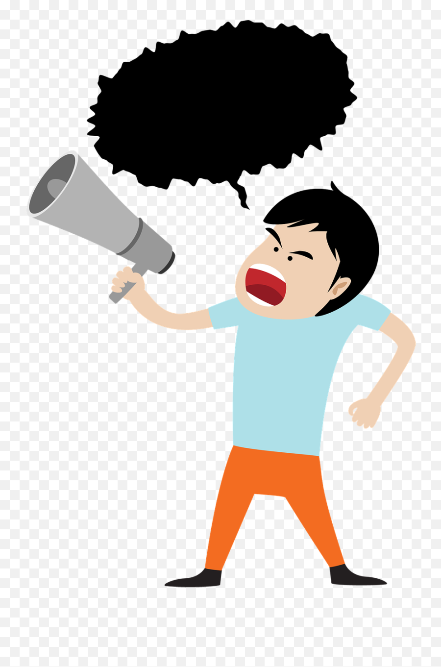 Man Shouting Png Clipart - Shouting Cartoon Png Transparent,Megaphone Transparent