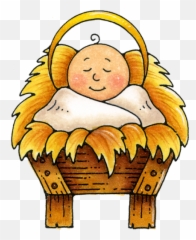 Nativity Scene Child Jesus Clip Art - Baby Jesus Songs Png,Manger Png