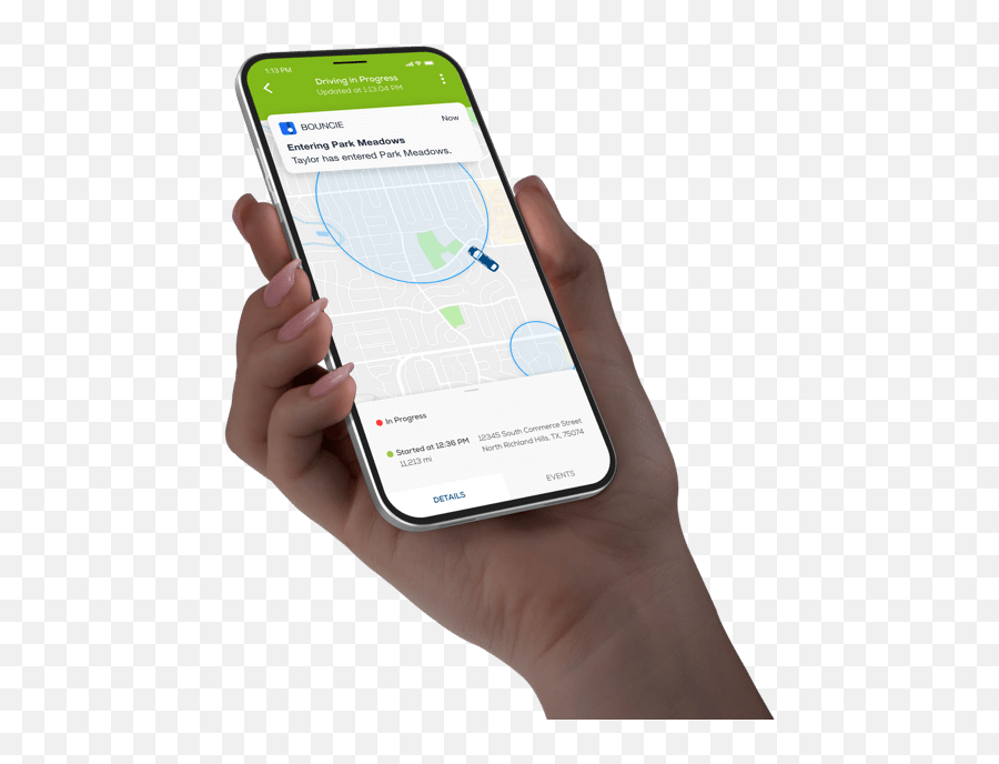Bouncie Connected Car Device - Mobile Device Png,Hand Holding Phone Png