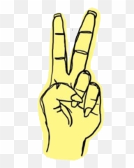 Pastel Pastelyellow Sticker By Lauren - Yellow Peace Sign Hand png