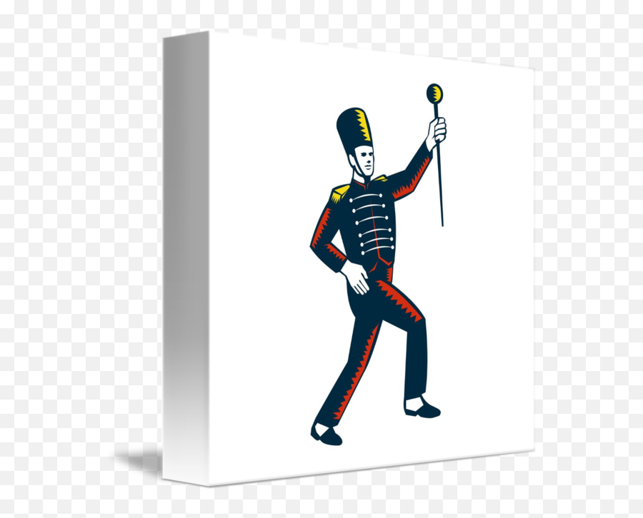 Drum Major Marching Band Leader Woodcut By Aloysius Patrimonio - Drum Major T Shirts Png,Marching Band Png