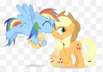 900007 - Applejack Appreciation Artistdm29 Backwards Rainbow Dash And Applejack Love Png,Kiss Mark Transparent