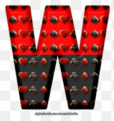 Monica Michielin Alfabetos Red Black Suit Playing Cards Png