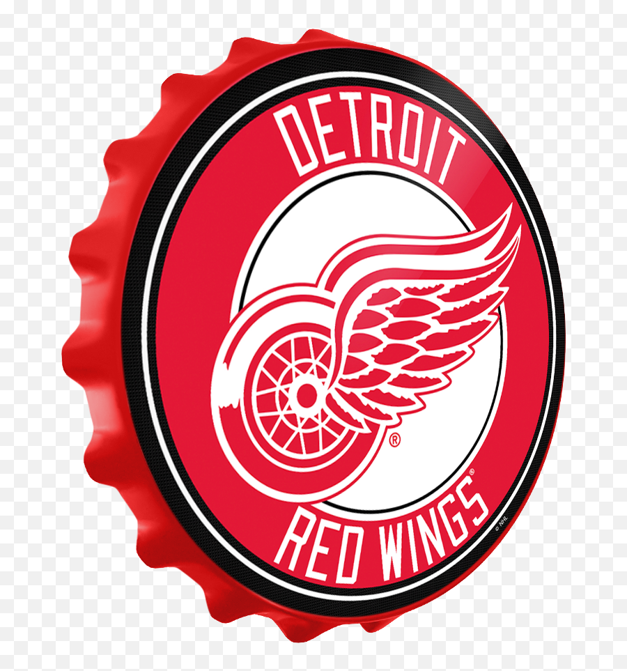 Detroit Red Wings Bottle Cap Wall Sign - Logo Hockey Red Wings Png,Detroit Red Wings Logo Png
