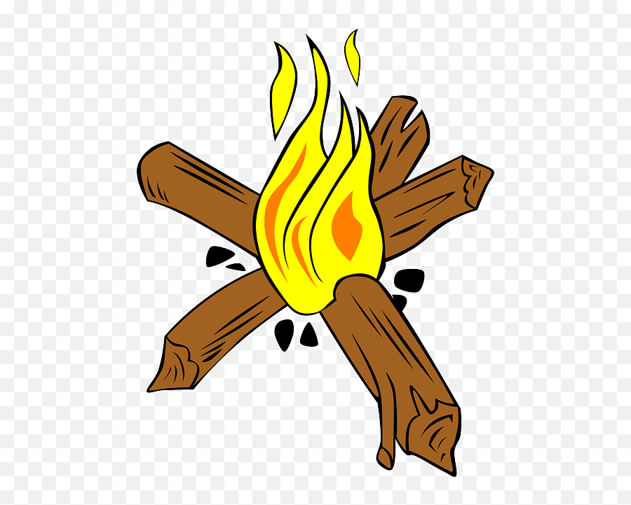 Download Hd Cartoon Fire With Wood - Star Fire For Camping Star Fire For Camping Png,Cartoon Fire Transparent