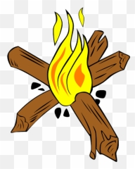 Download Hd Cartoon Fire With Wood - Star For Camping png