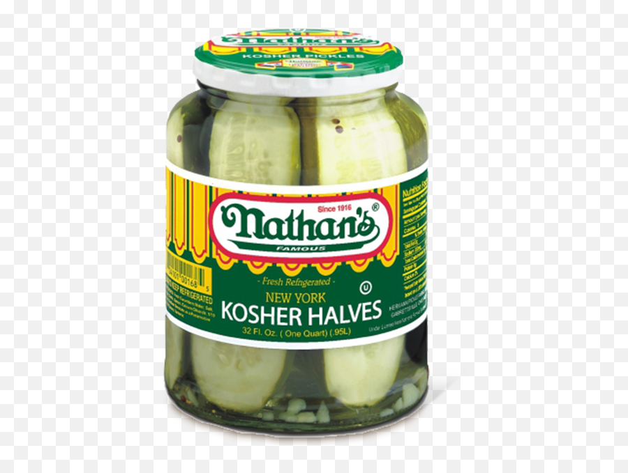 New York Kosher Halves Nathanu0027s Famous - Half Sour Pickles Png,Pickle Transparent