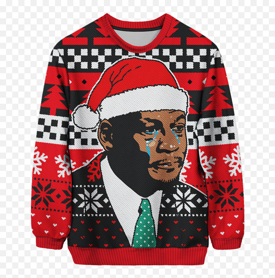 The Crying Mj Christmas Sweater Is Real - Michael Jordan Crying Christmas Sweater Png,Christmas Sweater Png
