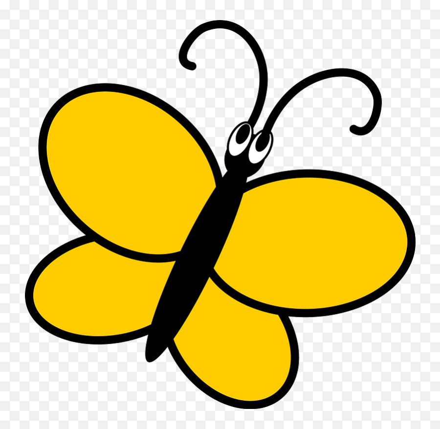 Yellow Cartoon Butterfly Clipart - Dot Png,Butterfly Clipart Png