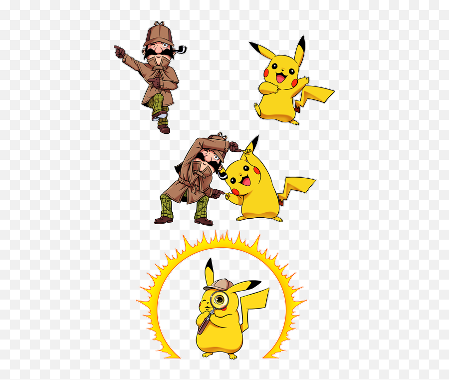 Parody Of Pokémon Pikachu And Sherlock Holmes - Fictional Character Png,Detective Pikachu Icon