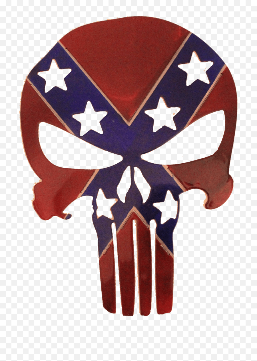Punisher With Confederate Flag Metal - Punisher Skull Png,Rebel Flag Png