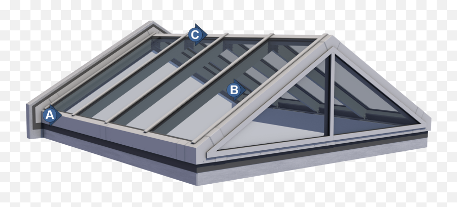 Double Pitch Skylight With Gable End By Acurlite Structural - Double Pitch Skylight Png,Icon Skylight