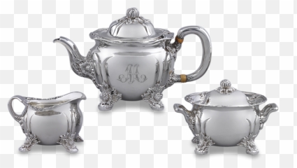 Chrysanthemum Sterling Silver Tea Set By Tiffany U0026 - Teapot Tea Set Png,Teapot Png