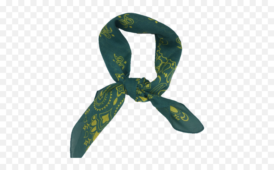 Gugu International - Green Bandana With Gold Pattern Png,Scarf Transparent Background