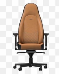 Roccat - ICON Vrai Cuir CognacNoir Horde gris Burst Gaming Brown Leather Chair png
