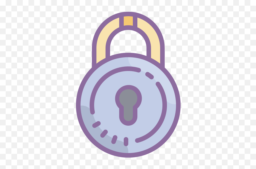 Lock Icon In Cute Color Style Png Blue