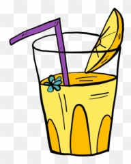 Glass Flower Drinking Straw Juice Orange Slice Color Colour - Drink Sketch Png,Orange Slice Png